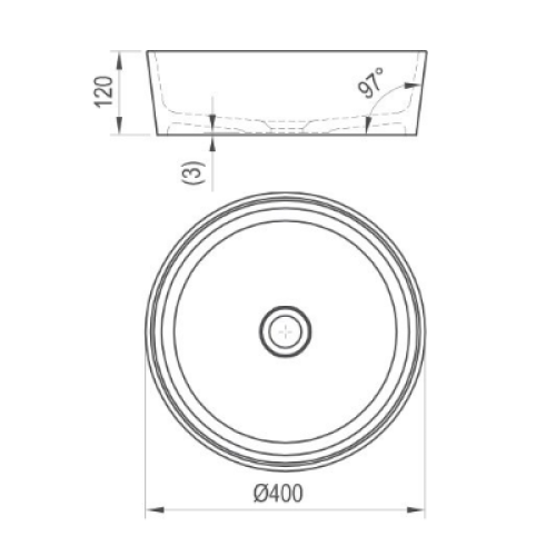 Умивальник Ravak Moon 1, 400 мм