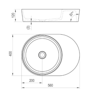 Умывальник Ravak Moon 2 S, 560 мм