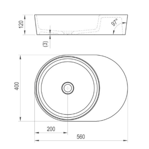 Умывальник Ravak Moon 2 S, 560 мм