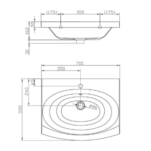 Умывальник Ravak Evolution, 700 мм