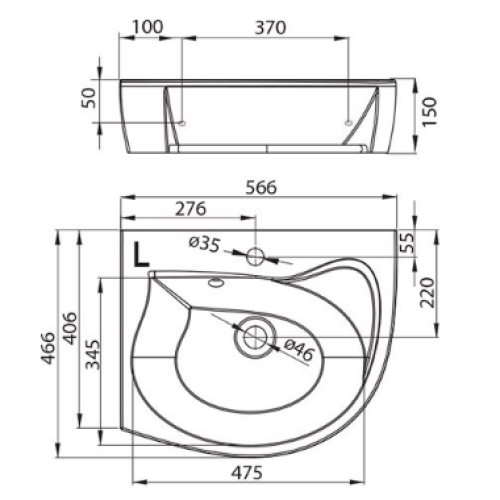 Умивальник Ravak Rosa 566 мм