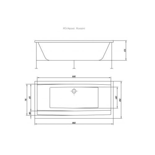 Ванна акрилова Riva Pool Rossini 180x85 см