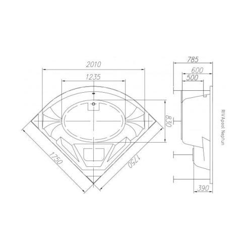 Ванна акрилова Riva Pool Turandot 175x175 см