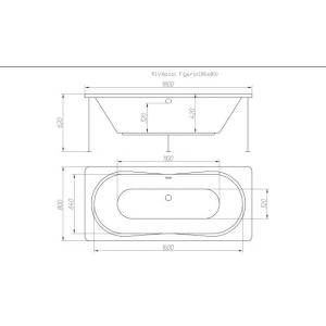 Ванна акрилова Riva Pool Figaro 180x80 см