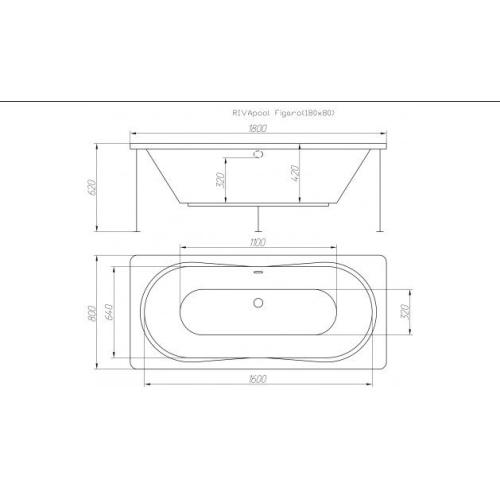 Ванна акрилова Riva Pool Figaro 180x80 см