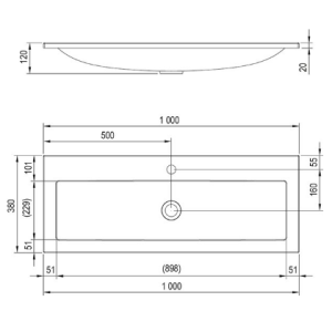 Умивальник Ravak Clear, 1000 мм