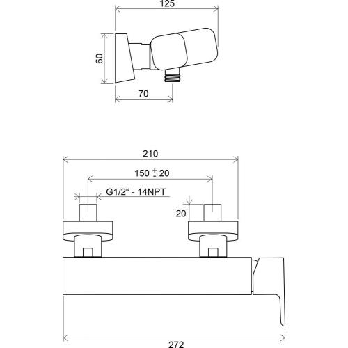 Смеситель для душа Ravak Chrome CR 032.00/150 настенный без гарнитуры. Смеситель для душа Ravak Chrome CR 032.00/150 настенный без гарнитуры.