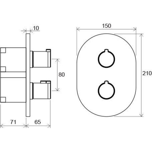 Змішувач термостатичний 3-х режимний прихованого монтажу Ravak Chrome CR 067.00 Змішувач термостатичний 3-х режимний прихованого монтажу Ravak Chrome CR 067.00