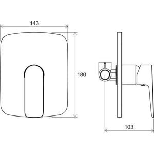 Змішувач прихованого монтажу без перемикача Ravak Classic CL 062.00 Змішувач прихованого монтажу без перемикача Ravak Classic CL 062.00