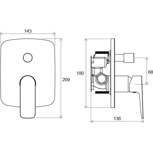 Змішувач прихованого монтажу з перемикачем Ravak Classic CL 065.00 з R-box Змішувач прихованого монтажу з перемикачем Ravak Classic CL 065.00 з R-box