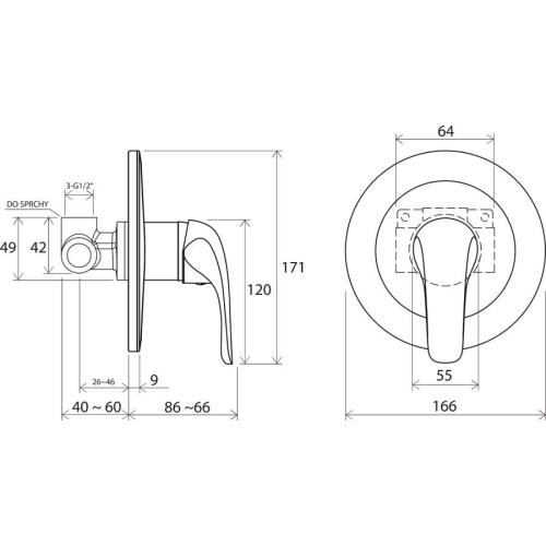 Змішувач прихованого монтажу Ravak Rosa RS 062.00 без перемикача Змішувач прихованого монтажу Ravak Rosa RS 062.00 без перемикача