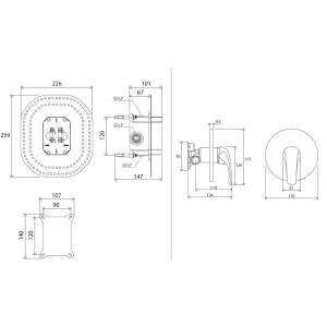 Смеситель скрытого монтажа Ravak Rosa RS 066.00 без переключателя для R-box Смеситель скрытого монтажа Ravak Rosa RS 066.00 без переключателя для R-box
