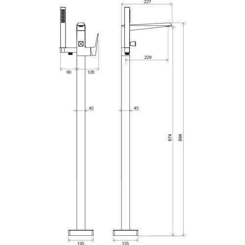 Змішувач для окремої ванни Ravak Freedom-FM 081.00