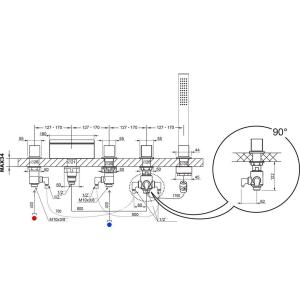 Смеситель врезной для ванны Ravak Watefall-WF 025.00 с лейкой Смеситель врезной для ванны Ravak Watefall-WF 025.00 с лейкой