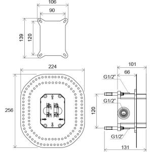 Механизм для смесителей скрытого монтажа Ravak R-box RB 070.50