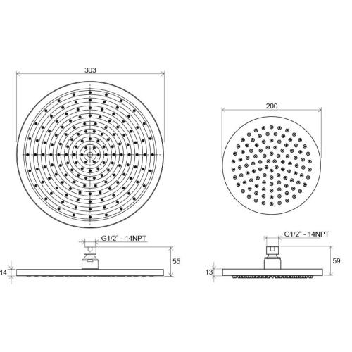 Лійка для душового виведення Ravak 980.00/981.00 верхній душ