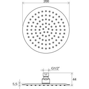 Насадка для душу Ravak Chrome 984.01 верхній душ кругла 200 мм Насадка для душу Ravak Chrome 984.01 верхній душ кругла 200 мм
