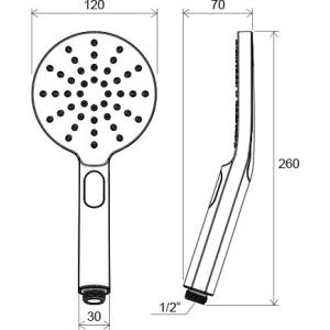 Лейка "Туман" Ravak 956.00 ручной душ 3 функции Лейка "Туман" Ravak 956.00 ручной душ 3 функции