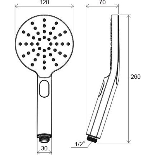 Лейка "Туман" Ravak 956.00 ручной душ 3 функции Лейка "Туман" Ravak 956.00 ручной душ 3 функции