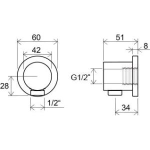 Настінний висновок для душу Ravak 701.00 Настінний висновок для душу Ravak 701.00
