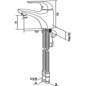 Смеситель для умывальника без донного клапана Sense 1 F7502100 AM PM Смеситель для умывальника без донного клапана Sense 1 F7502100 AM PM