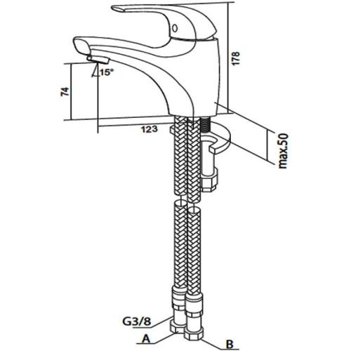 Смеситель для умывальника без донного клапана Sense 1 F7502100 AM PM Смеситель для умывальника без донного клапана Sense 1 F7502100 AM PM