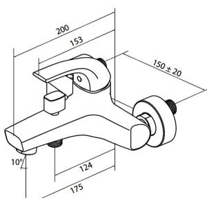 Змішувач для ванни Sense 1 F7510000 AM PM
