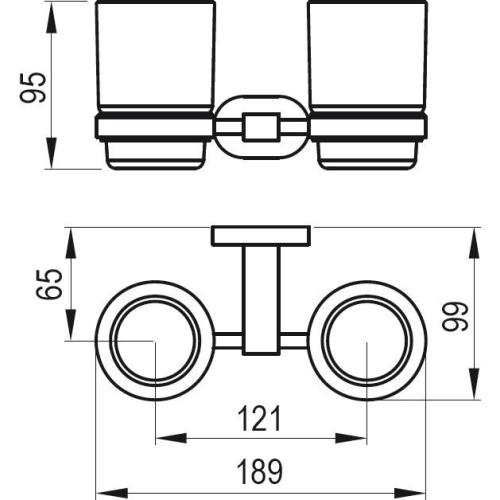Тримач із двома склянками Ravak Chrome CR 222.00 д/зубних щіток