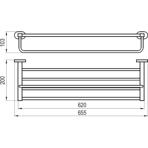 Полиця для рушників Ravak Chrome CR 330.00 з тримачем 66 см