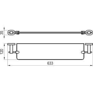 Полка стеклянная Ravak Chrome CR 500.00 50x12 см Полка стеклянная Ravak Chrome CR 500.00 50x12 см