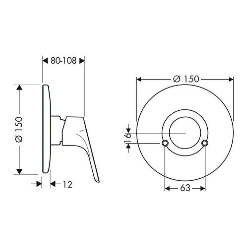 Hansgrohe Focus E2 Смеситель для душа скрытого монтажа (наружная часть) 31967000