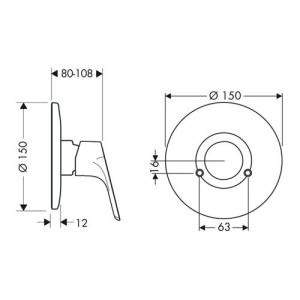 Hansgrohe Focus E2 Смеситель для душа скрытого монтажа (наружная часть) 31967000