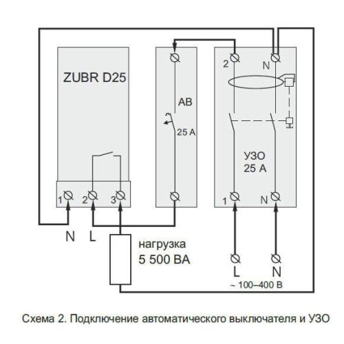 Однофазне реле напруги з термозахистом ZUBR Dt Однофазне реле напруги з термозахистом ZUBR Dt