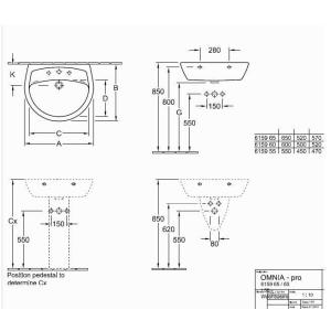 Раковина Villeroy & Boch Omnia pro 6K596501 65х51