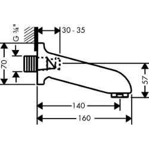 Hansgrohe Вилив на ванну E/S 3/4 13414000