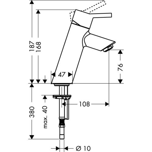 Hansgrohe Talis S2 Змішувач для раковини без донного клапана 32041000