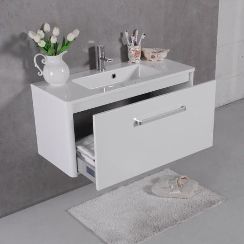 Шкафчик навесной Fancy Marble модель Bali 90 с раковиной Annabelle