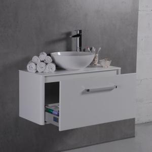 Шафка навісна Fancy Marble модель Fiji 90 з раковиною Mona Шафка навісна Fancy Marble модель Fiji 90 з раковиною Mona