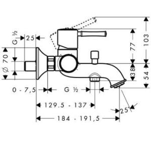 Hansgrohe Talis Classic Змішувач для ванни 14140000