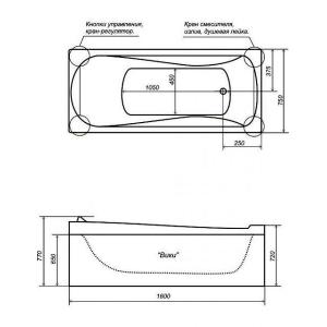 Акрилова ванна Тритон Вікі 160