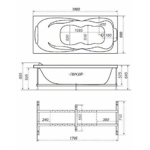 Акриловая ванна Тритон Персей 190 Акриловая ванна Тритон Персей 190