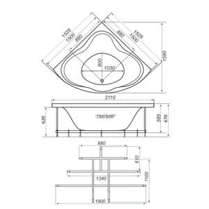 Акриловая ванна Тритон Лилия 150