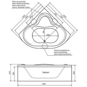 Акрилова ванна Тритон Медея 1425 Акрилова ванна Тритон Медея 1425