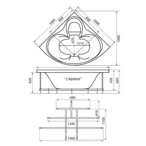 Акрилова ванна Тритон Сабіна 160 Акрилова ванна Тритон Сабіна 160