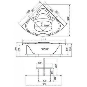 Акрилова ванна Тритон Троя 150 Акрилова ванна Тритон Троя 150