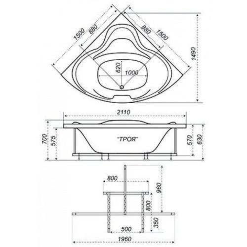 Акрилова ванна Тритон Троя 150 Акрилова ванна Тритон Троя 150