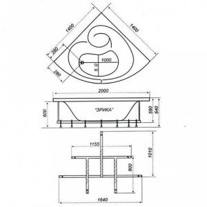Акрилова ванна Тритон Еріка 140