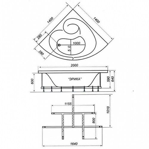 Акрилова ванна Тритон Еріка 140
