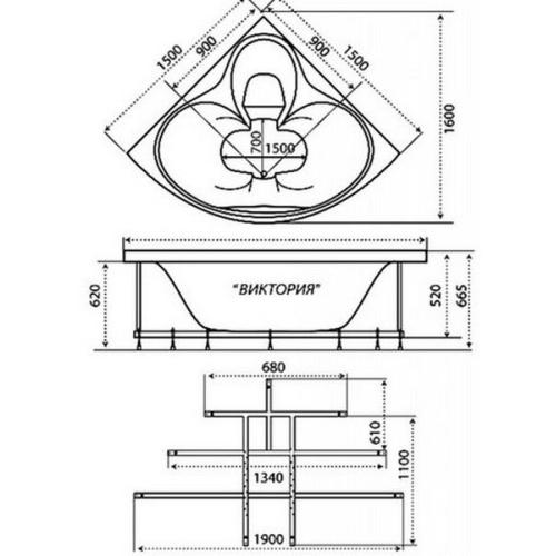 Акрилова ванна Трітон Вікторія 150 (сифон у подарунок)