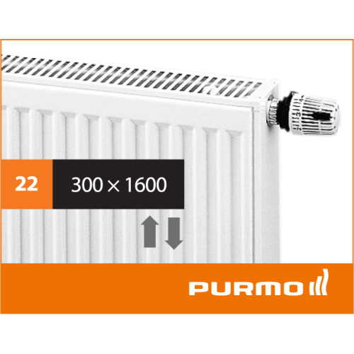 Сталевий панельний радіатор PURMO Ventil Compact 22 300x1600